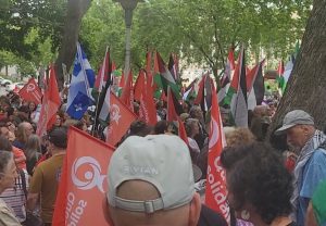 Québec urgence Palestine, pour une manifestation propalestinienne, allant du parc Lafontaine jusqu’à l’université McGill